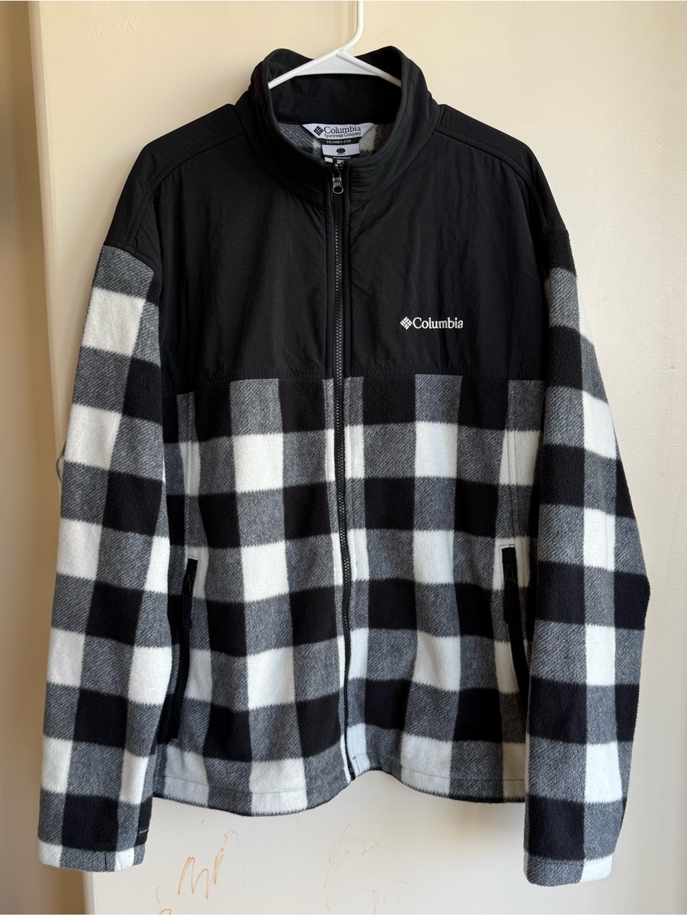 Columbia Black & White Buffalo Plaid Men’s Puffer Jacket szXXL